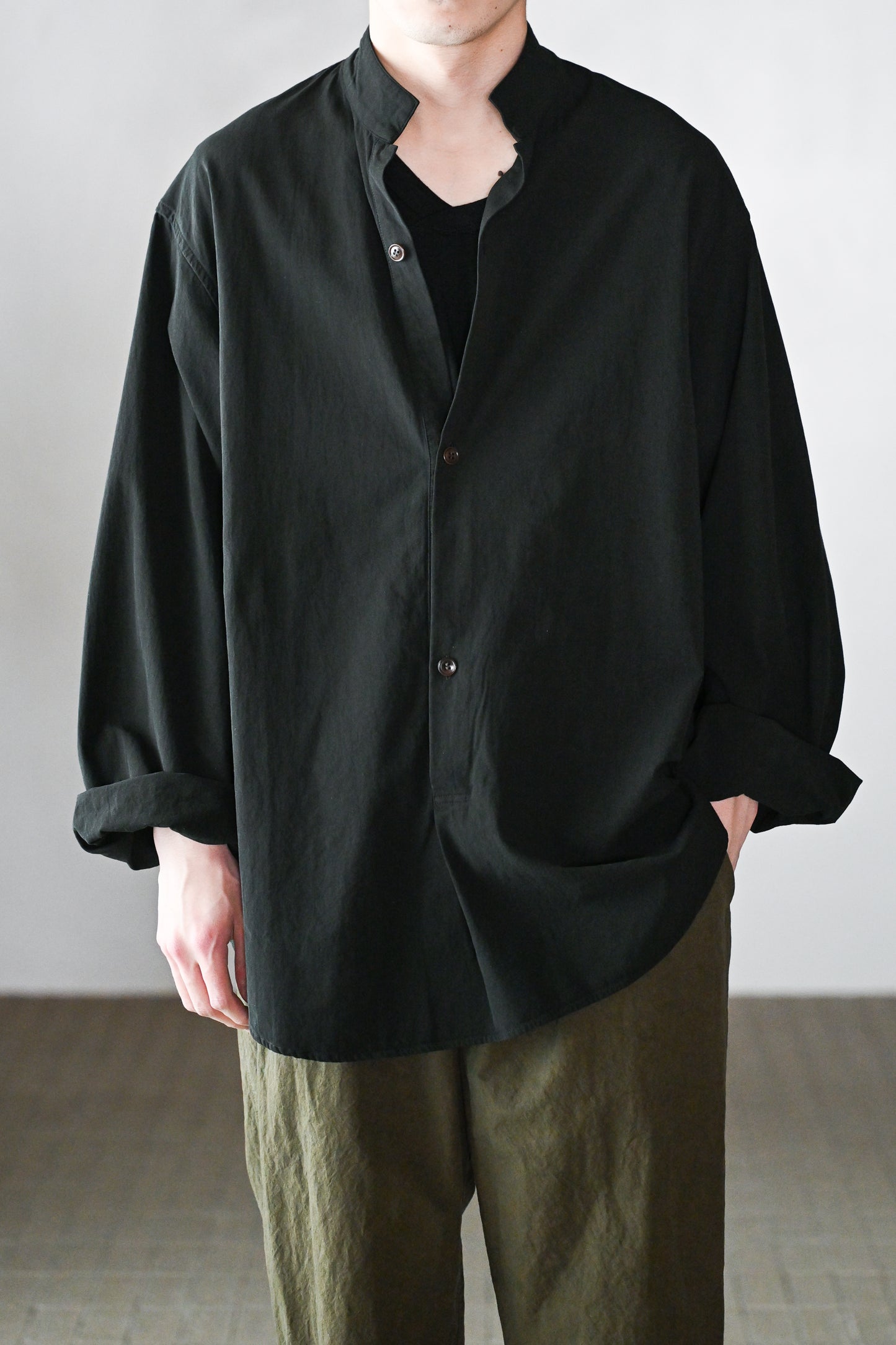 barbell object / twill po -BLACK