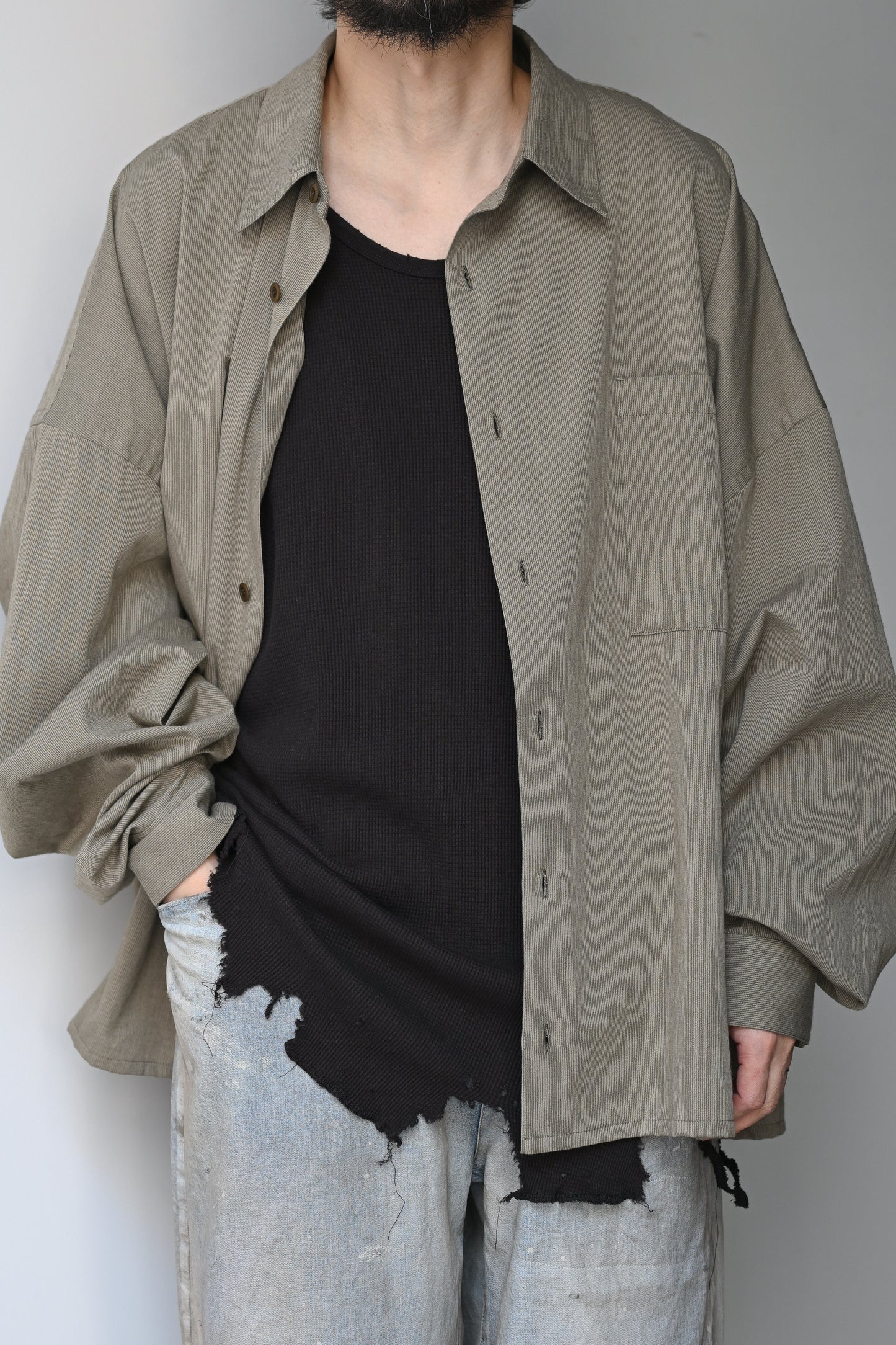 ANCELLM / DAMAGE WAFFLE TANK -D.BROWN