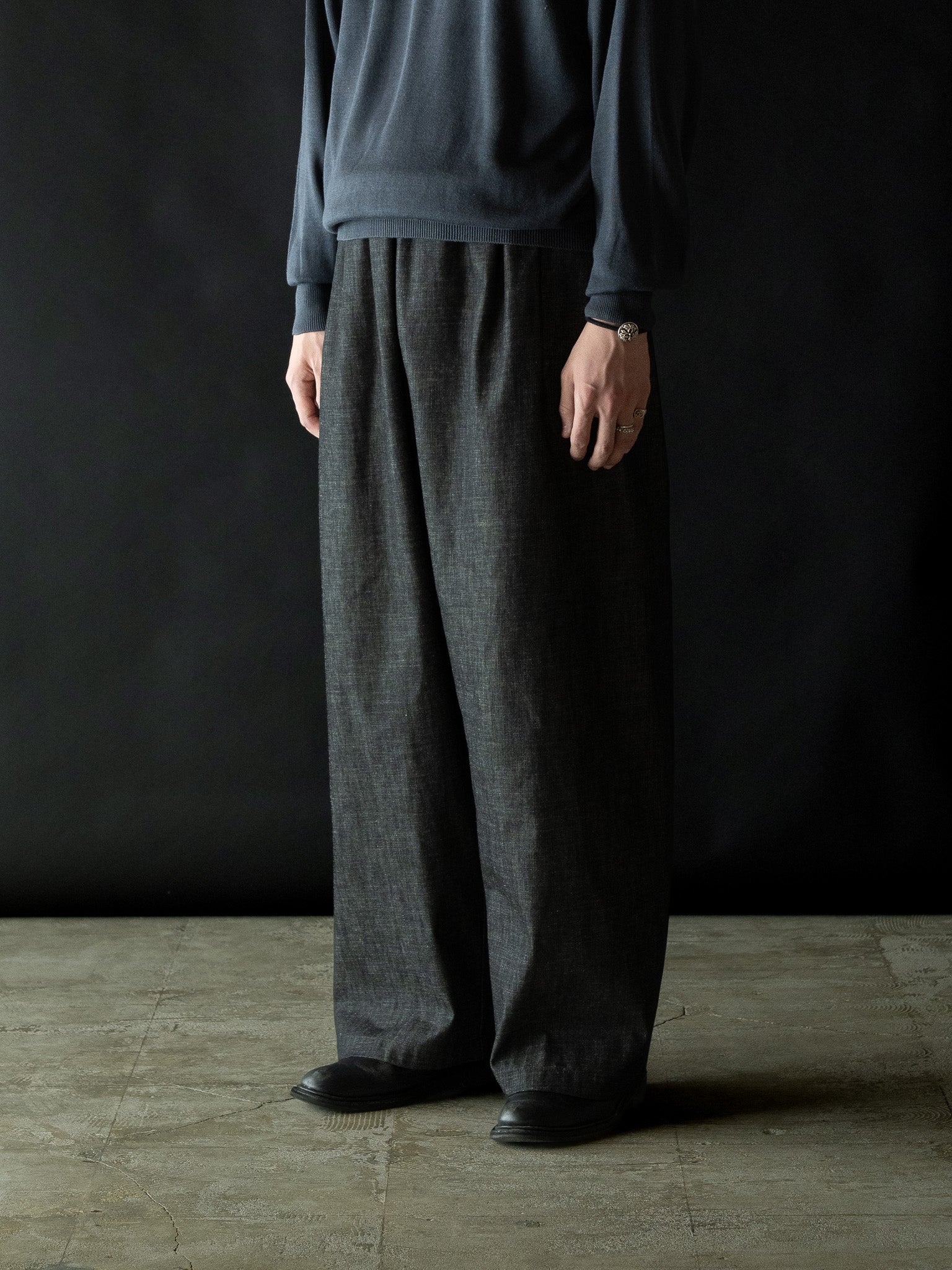 GABRIELA COLL GARMENTS / DENIM FLAP POCKET TROUSERS -BLACK DENIM