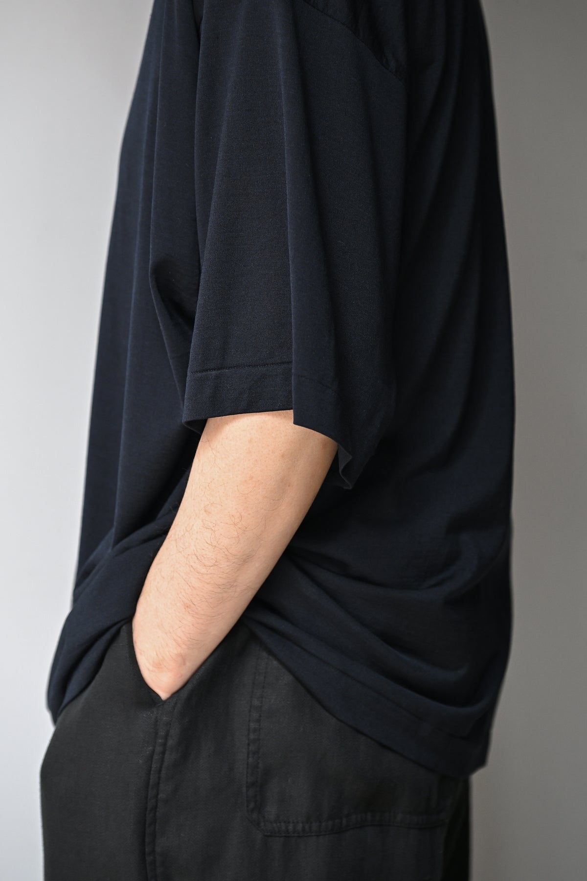 KAPTAIN SUNSHINE / All Silk Half-sleeve Tee -NAVY – and father