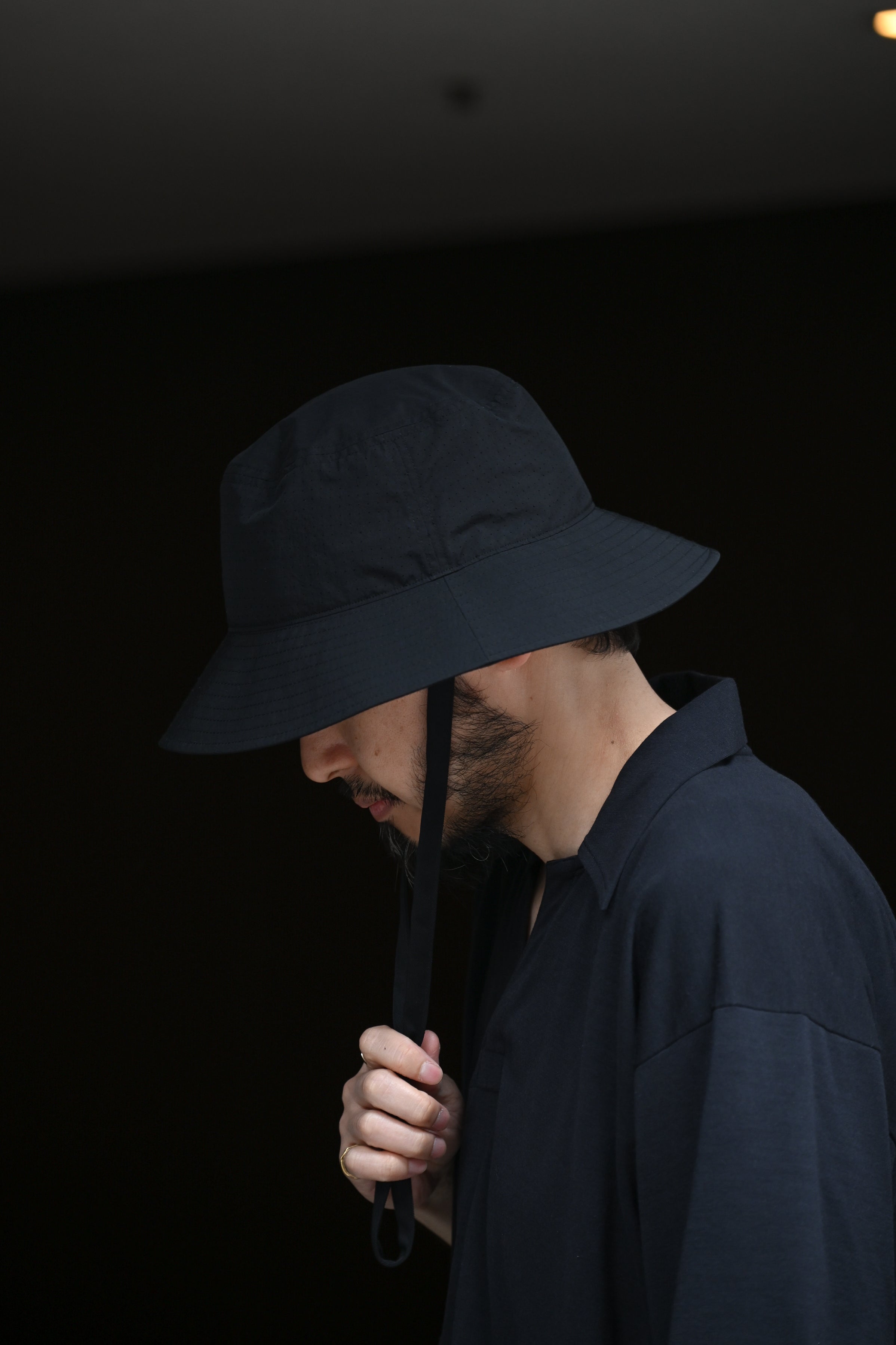 COMESANDGOES / OLMETEX PUNCHING HAT あご紐つき -BLACK – and father