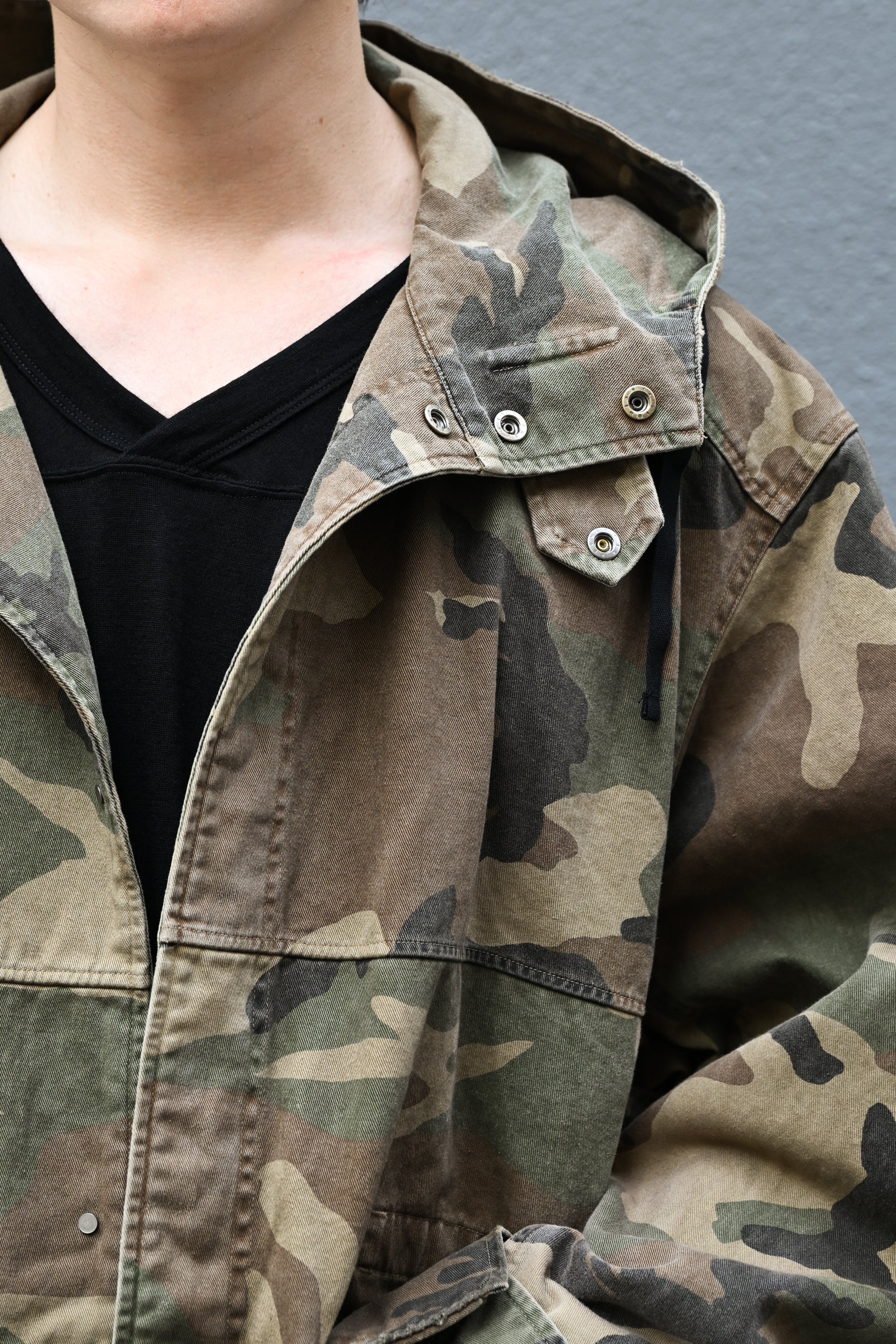 ANCELLM / CAMO OVER HOODIE -WOODLAND