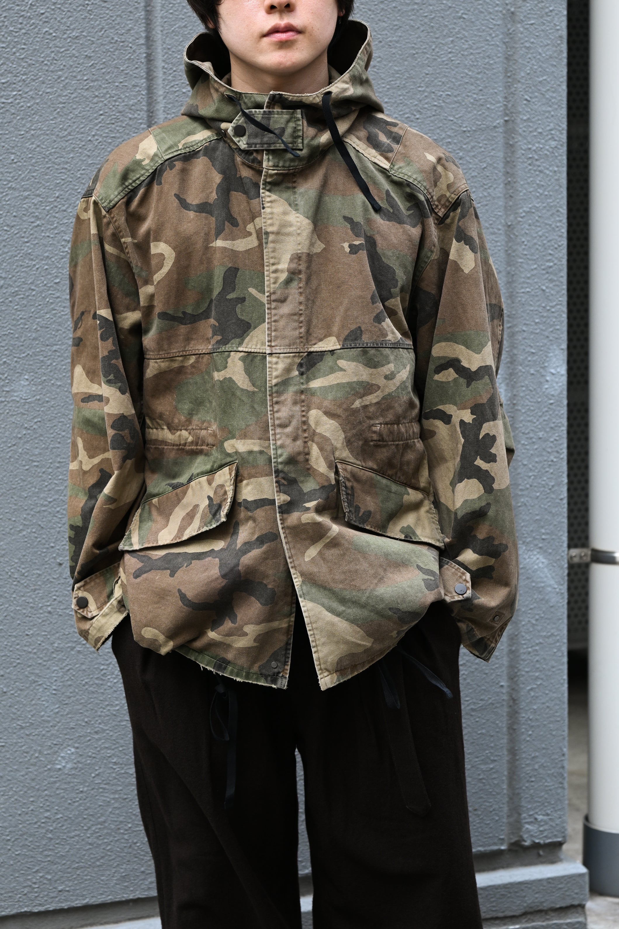 ANCELLM / CAMO OVER HOODIE -WOODLAND