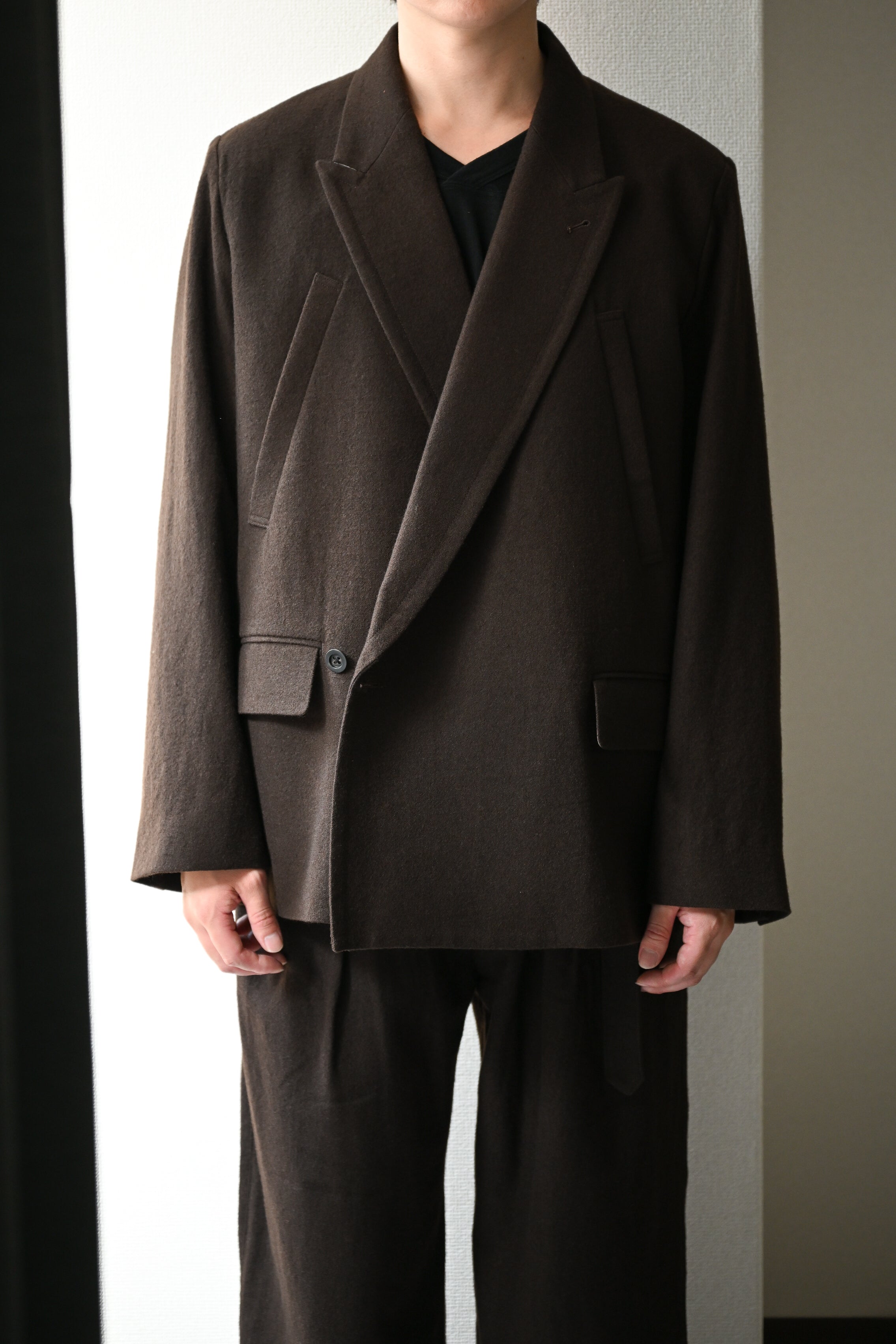 ANCELLM / DOUBLE TAILORED JACKET -BROWN