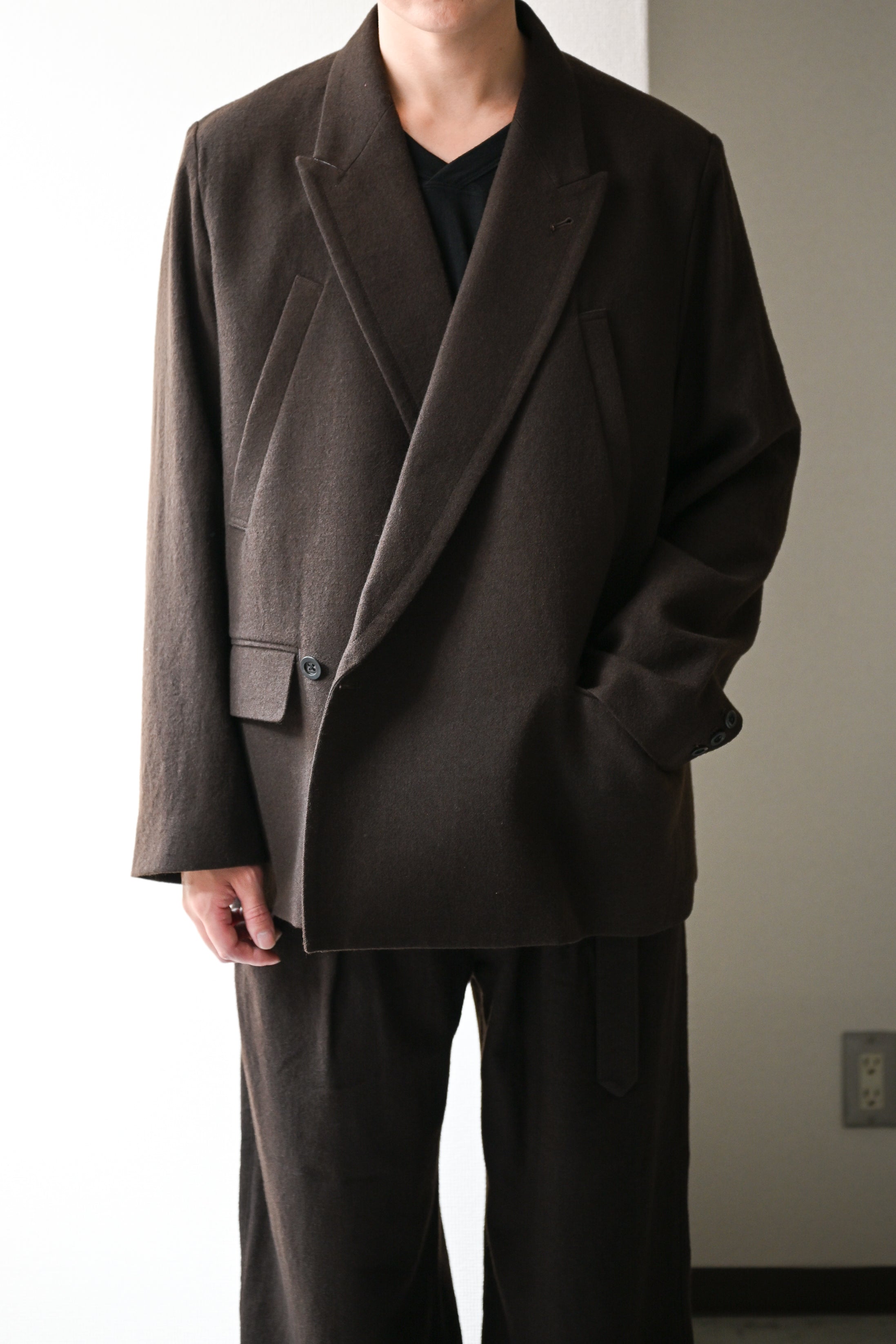 ANCELLM / DOUBLE TAILORED JACKET -BROWN