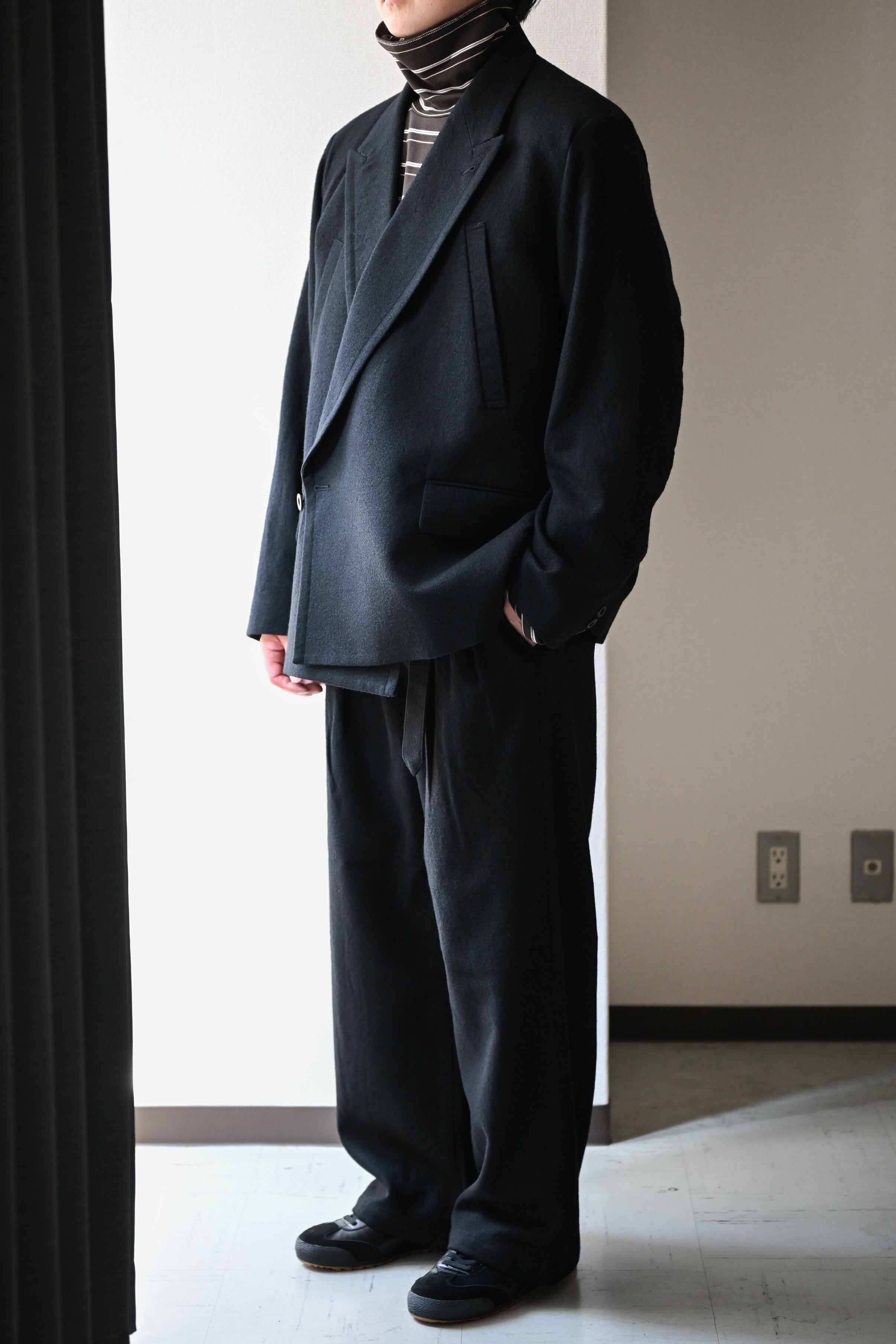 ANCELLM / DOUBLE TAILORED JACKET -BLACK