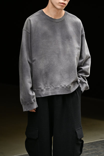 ANCELLM / UNEVENNESS SWEAT SHIRT -D.PLUM