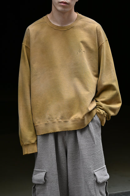 ANCELLM / UNEVENNESS SWEAT SHIRT -MOSS