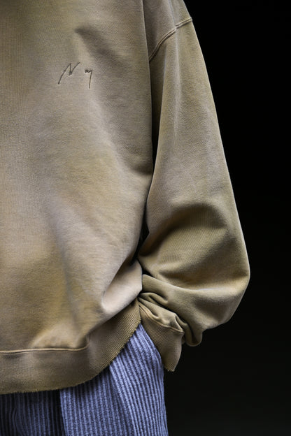 ANCELLM / UNEVENNESS SWEAT SHIRT -MOSS