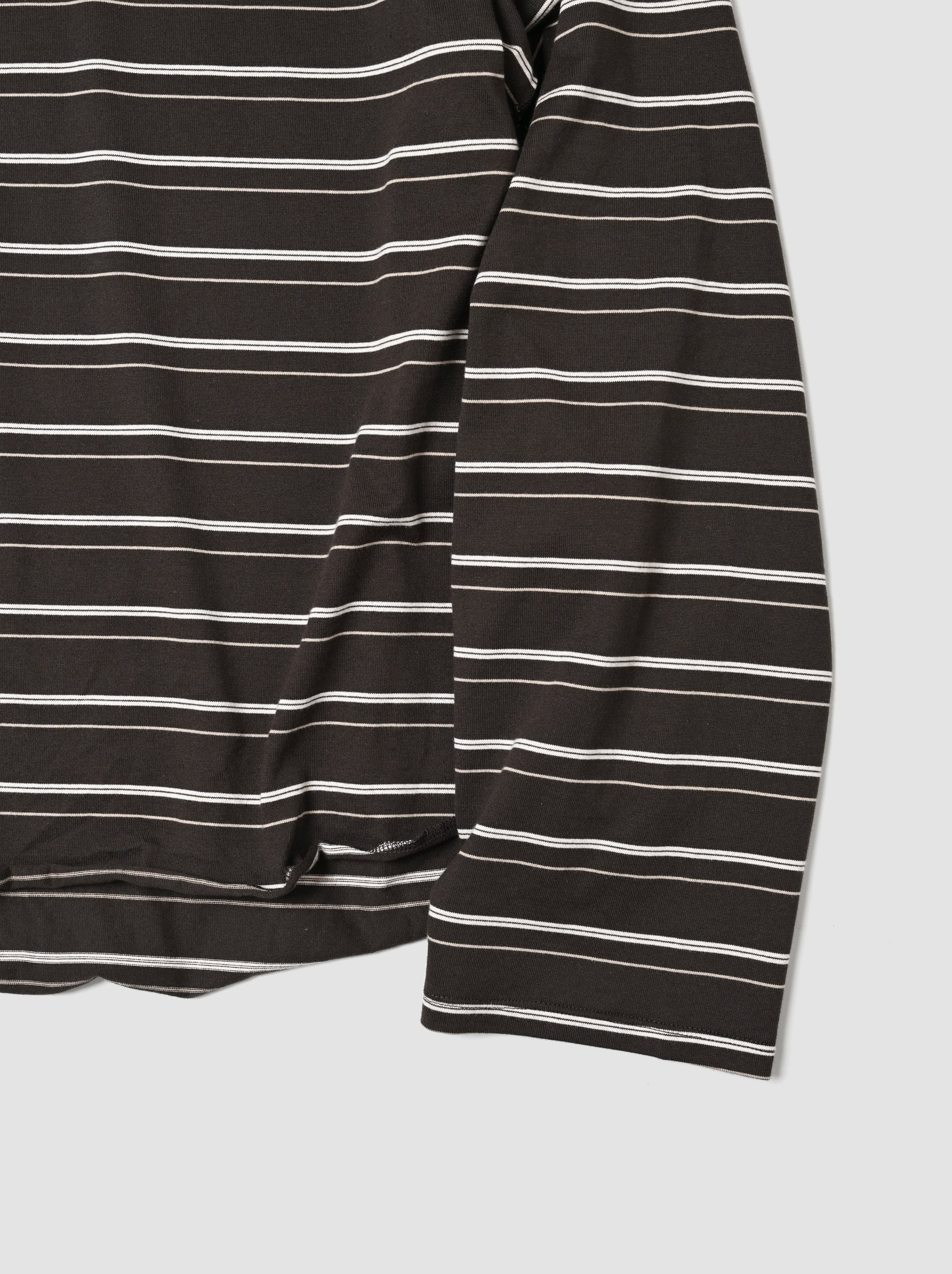 ANCELLM / TURTLENECK BORDER LS T-SHIRT -BLACK