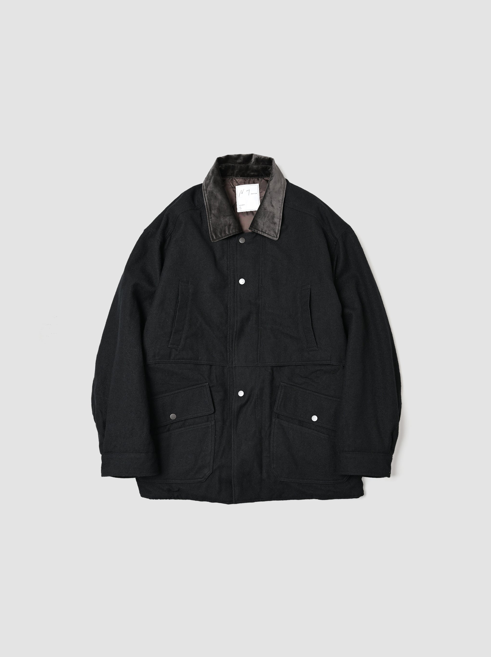 ANCELLM / WOOL HALF JACKET -BLACK