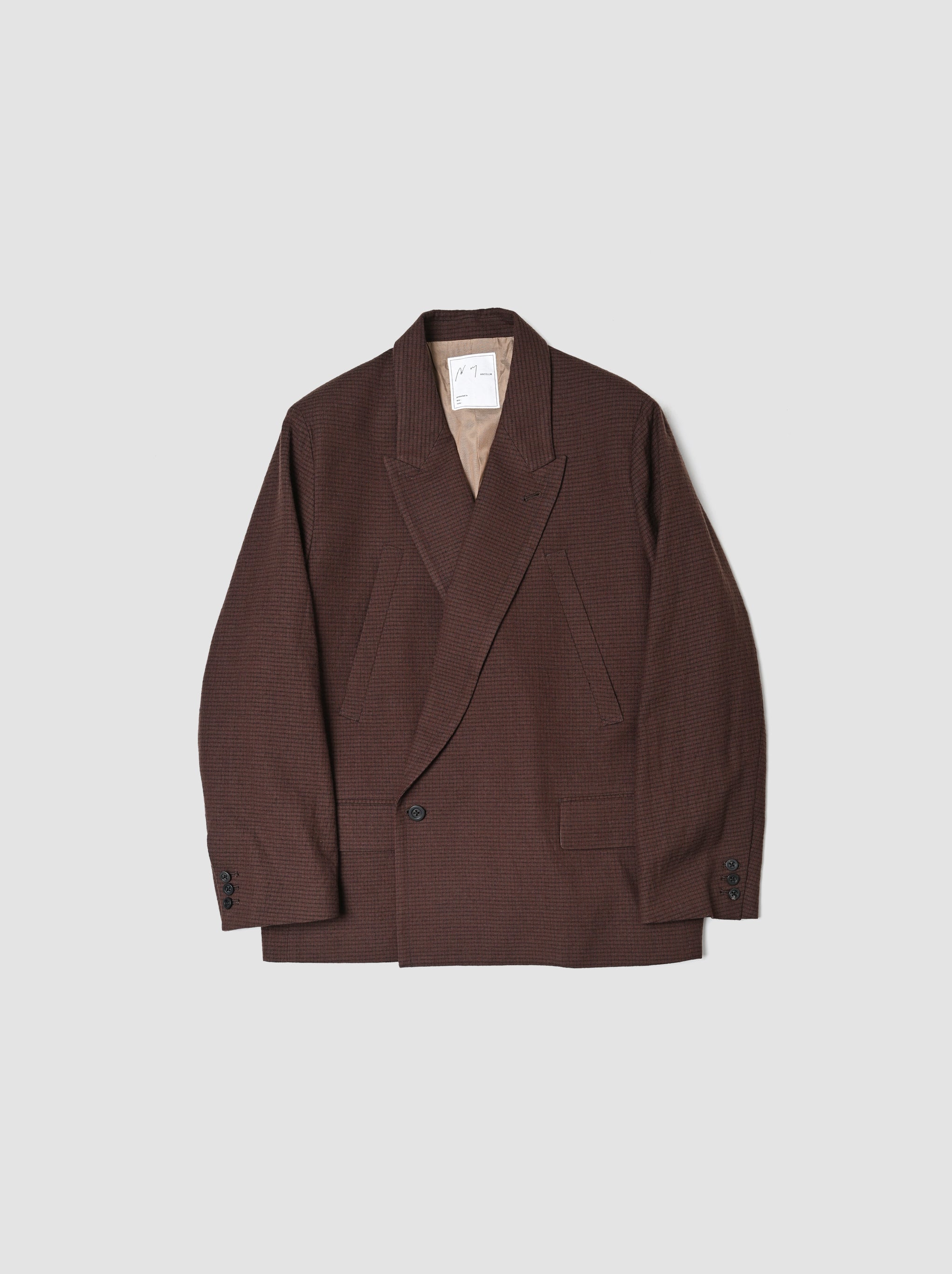 ANCELLM / DOUBLE TAILORED JACKET -GRAPH CHECK