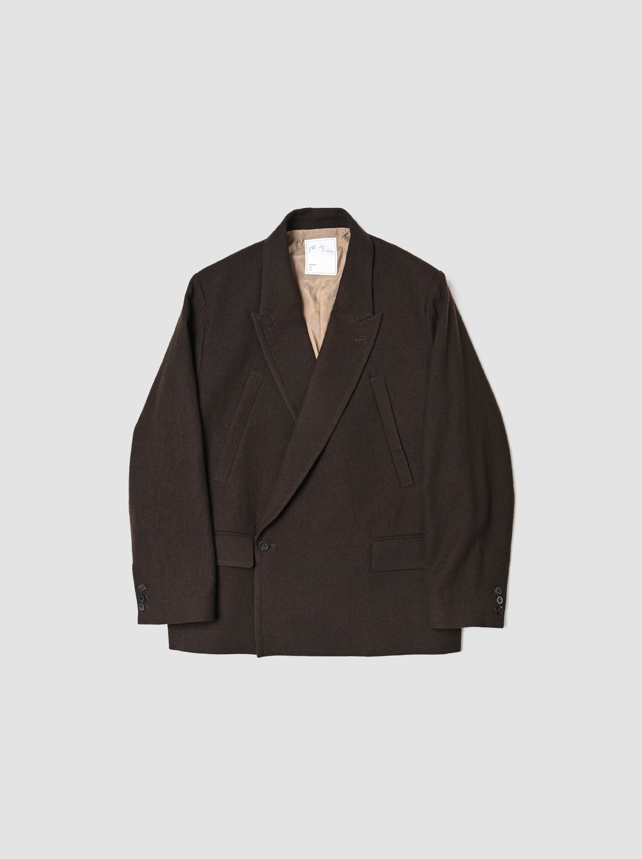 ANCELLM / DOUBLE TAILORED JACKET -BROWN