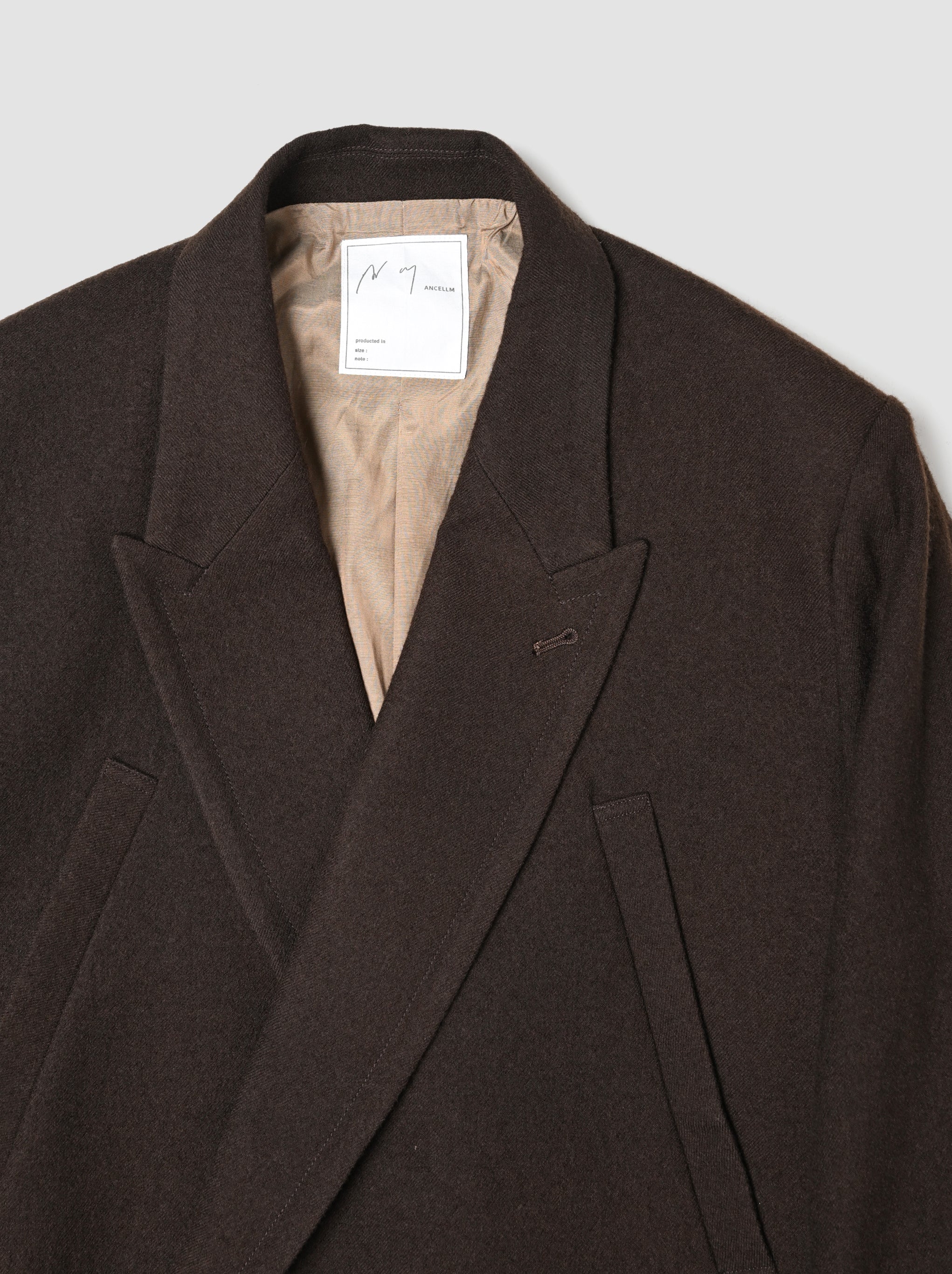 ANCELLM / DOUBLE TAILORED JACKET -BROWN