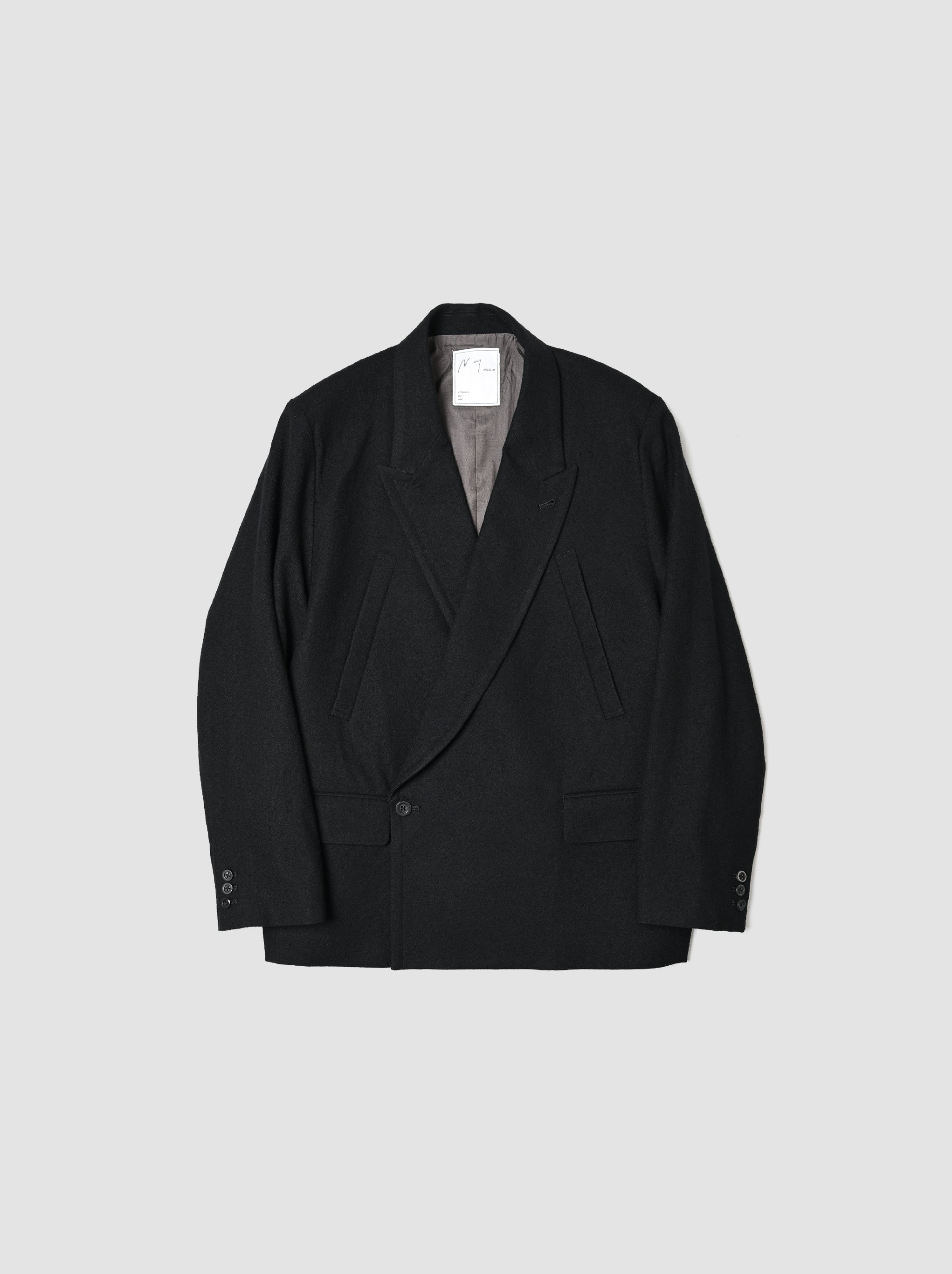 ANCELLM / DOUBLE TAILORED JACKET -BLACK