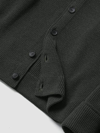 Antwort / DROP KNIT CARDIGAN -DARK GREEN