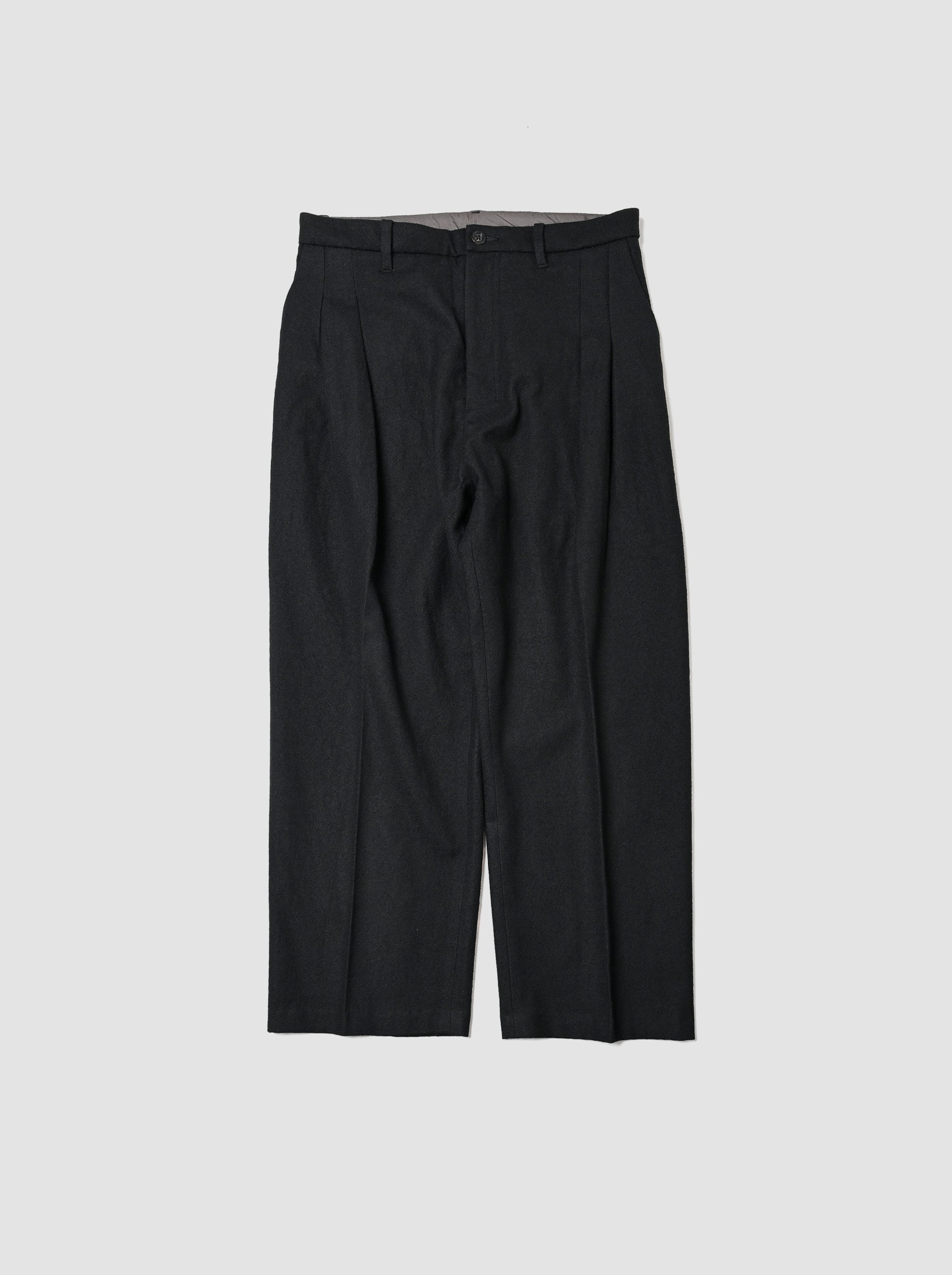 ANCELLM / WOOL SLACKS -BLACK