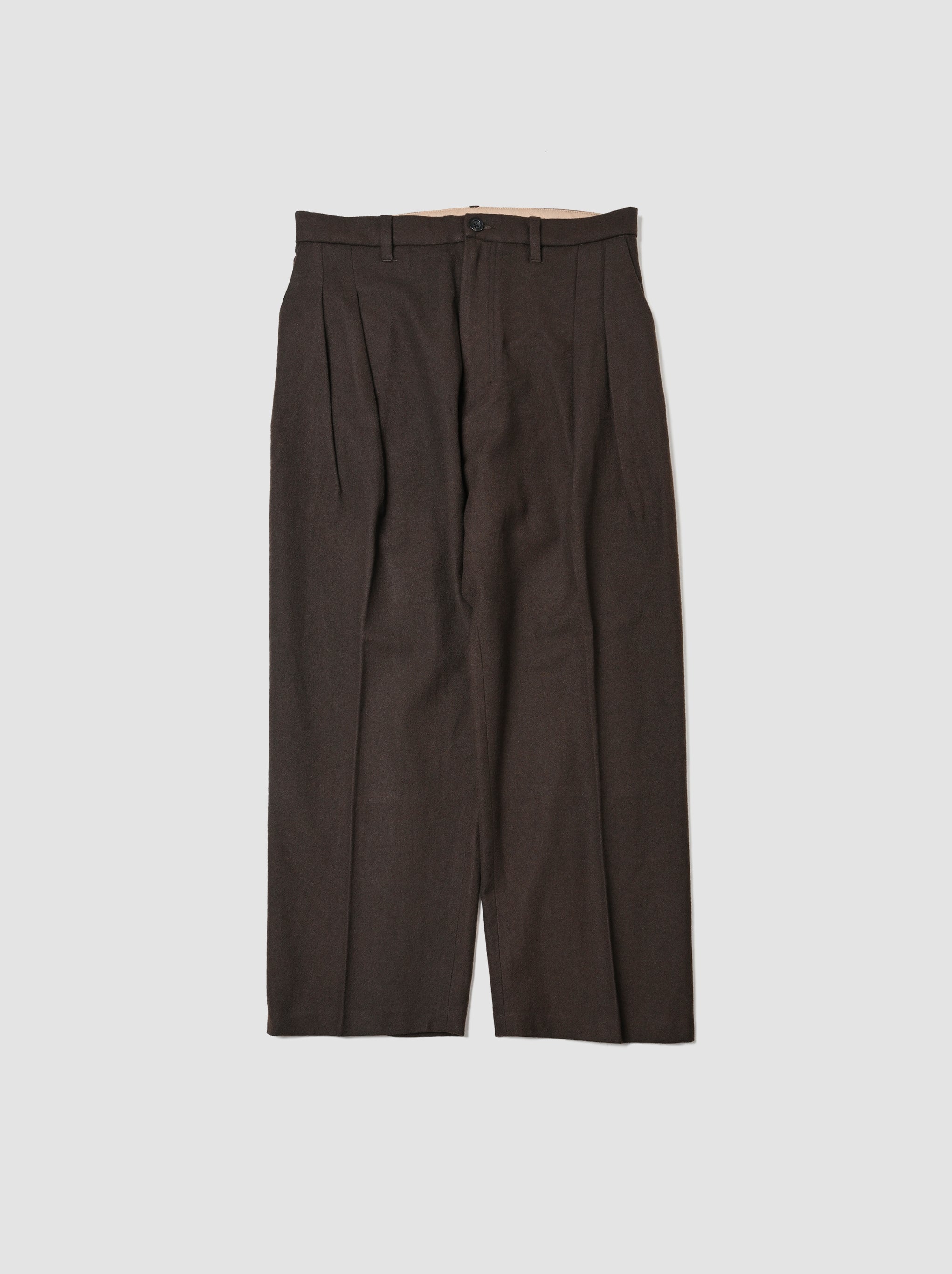 ANCELLM / WOOL SLACKS -BROWN