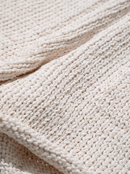 POSTELEGANT / Washi Paper Cotton Hand Knit Shorts -ECRU