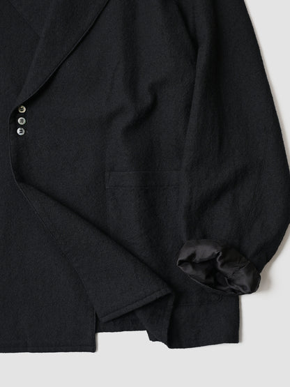 barbell object / wool coat -BLACK