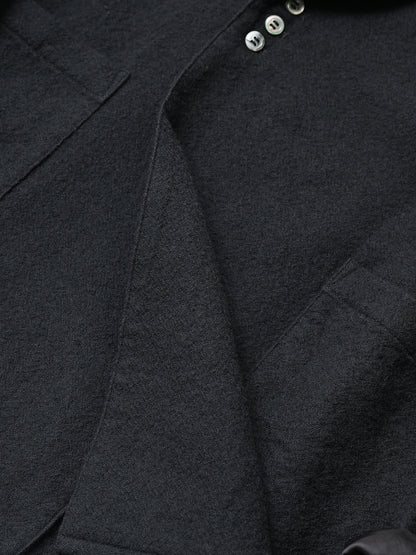 barbell object / wool coat -BLACK
