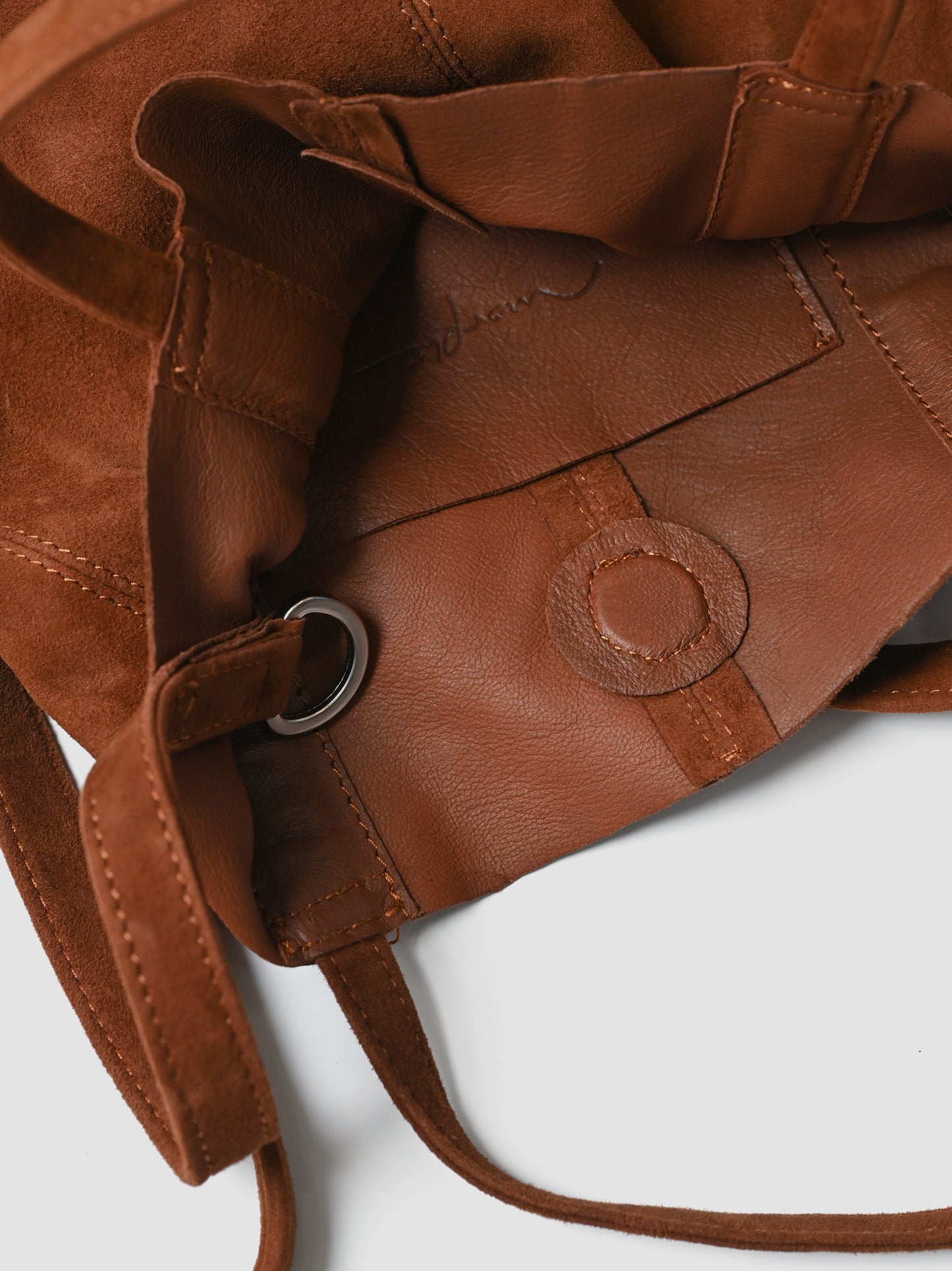 Morphée / 2WAY SMALL TOTE（OIL SUEDE）-BROWN