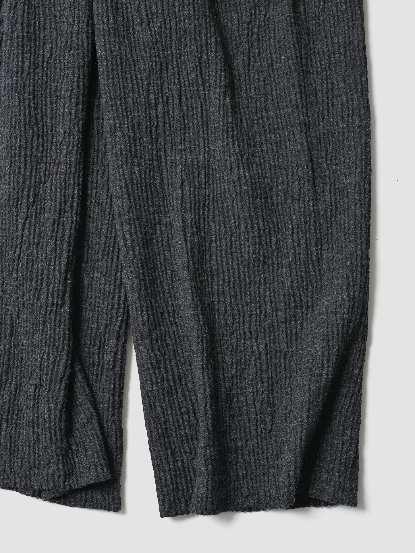 POSTELEGANT / Wool Rever Fulling Wide Trousers -HEATHER CHARCOAL