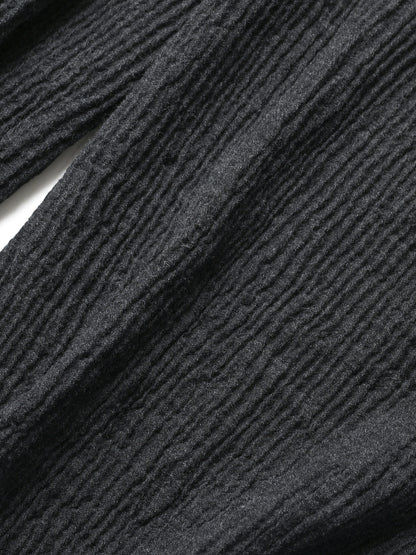 POSTELEGANT / Wool Rever Fulling Wide Trousers -HEATHER CHARCOAL