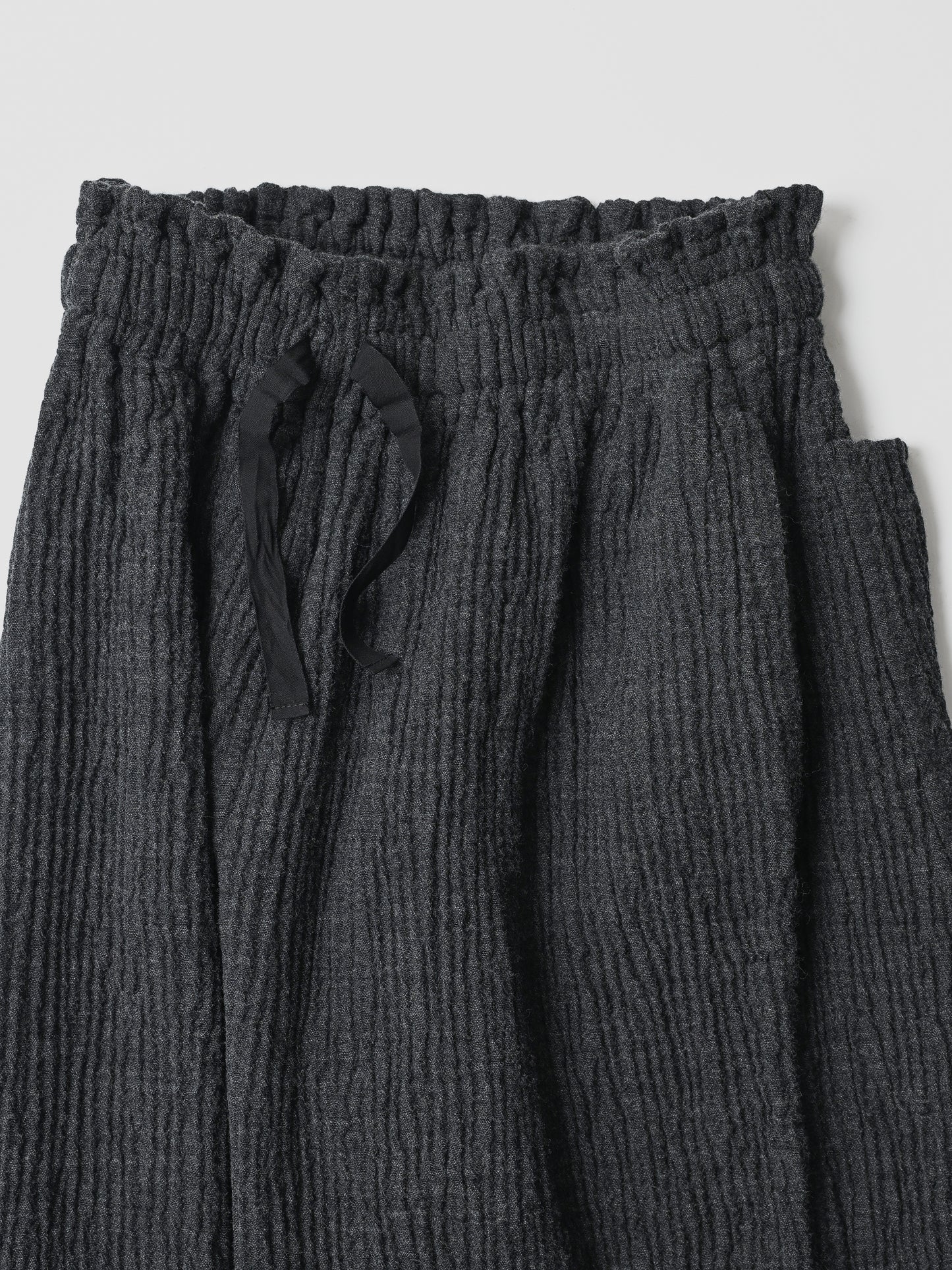 POSTELEGANT / Wool Rever Fulling Wide Trousers -HEATHER CHARCOAL