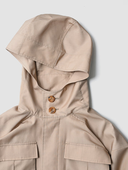POSTELEGANT / Wool Silk Utility Coat -BEIGE