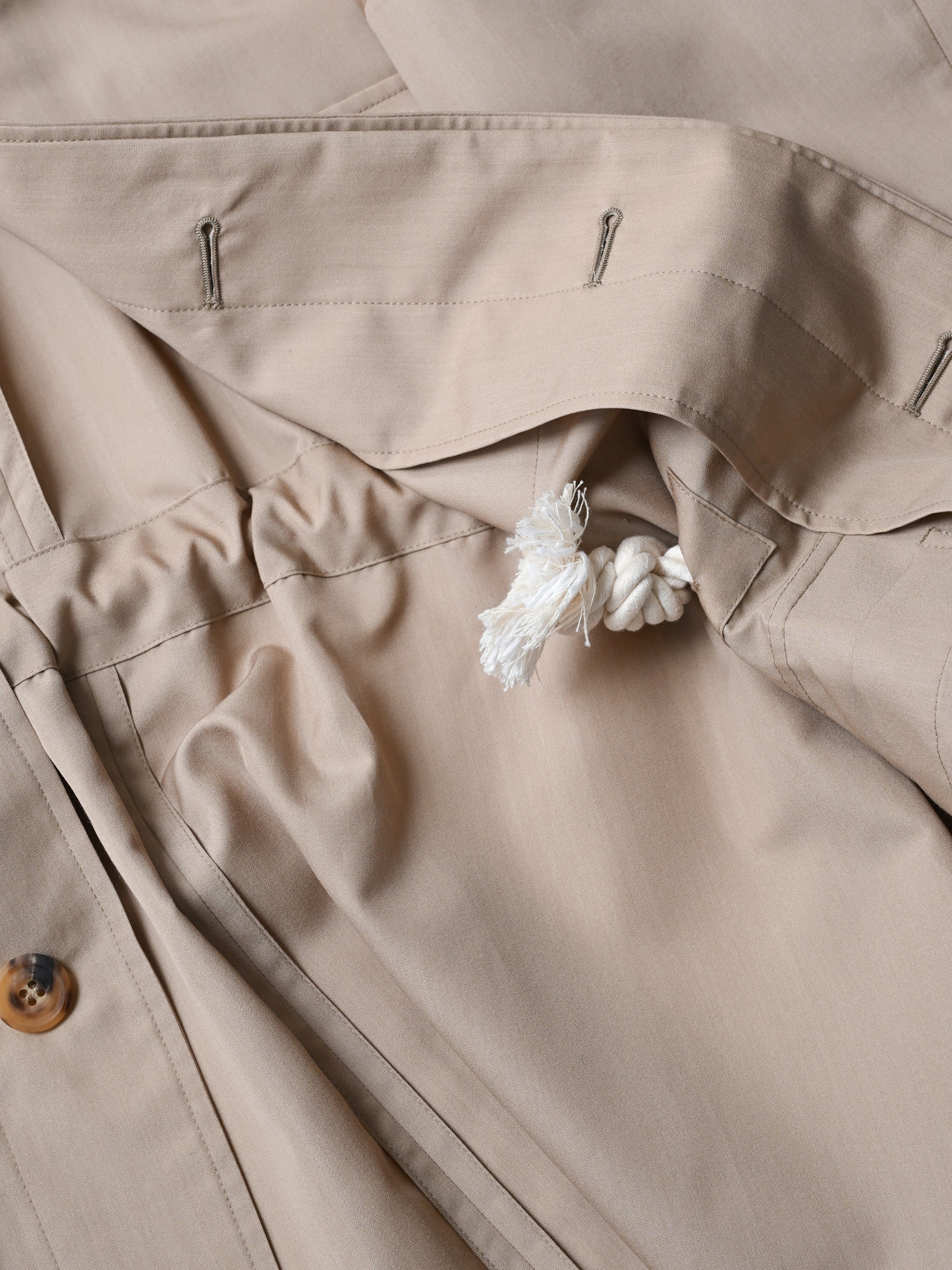 POSTELEGANT / Wool Silk Utility Coat -BEIGE – and father