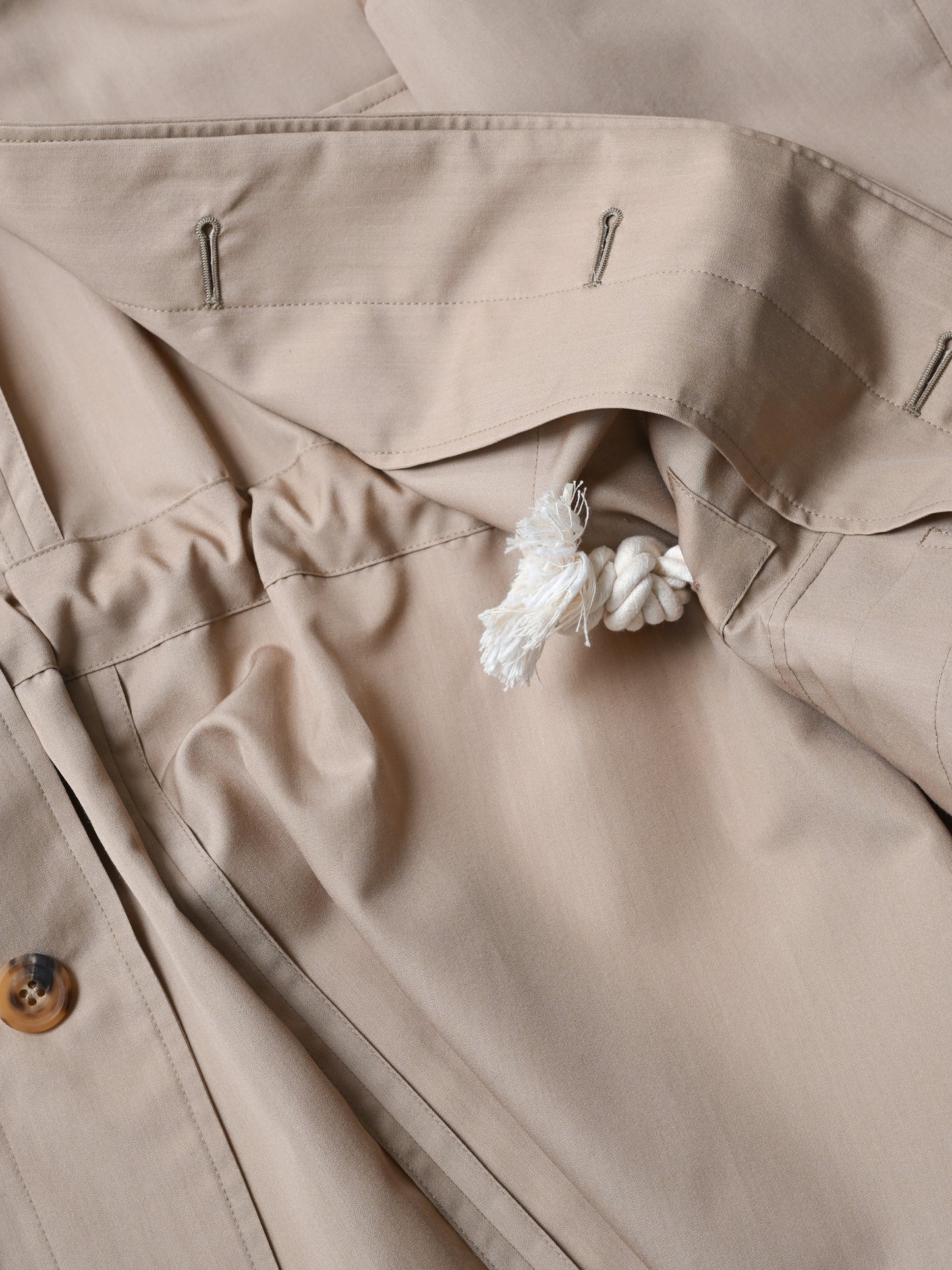 POSTELEGANT / Wool Silk Utility Coat -BEIGE