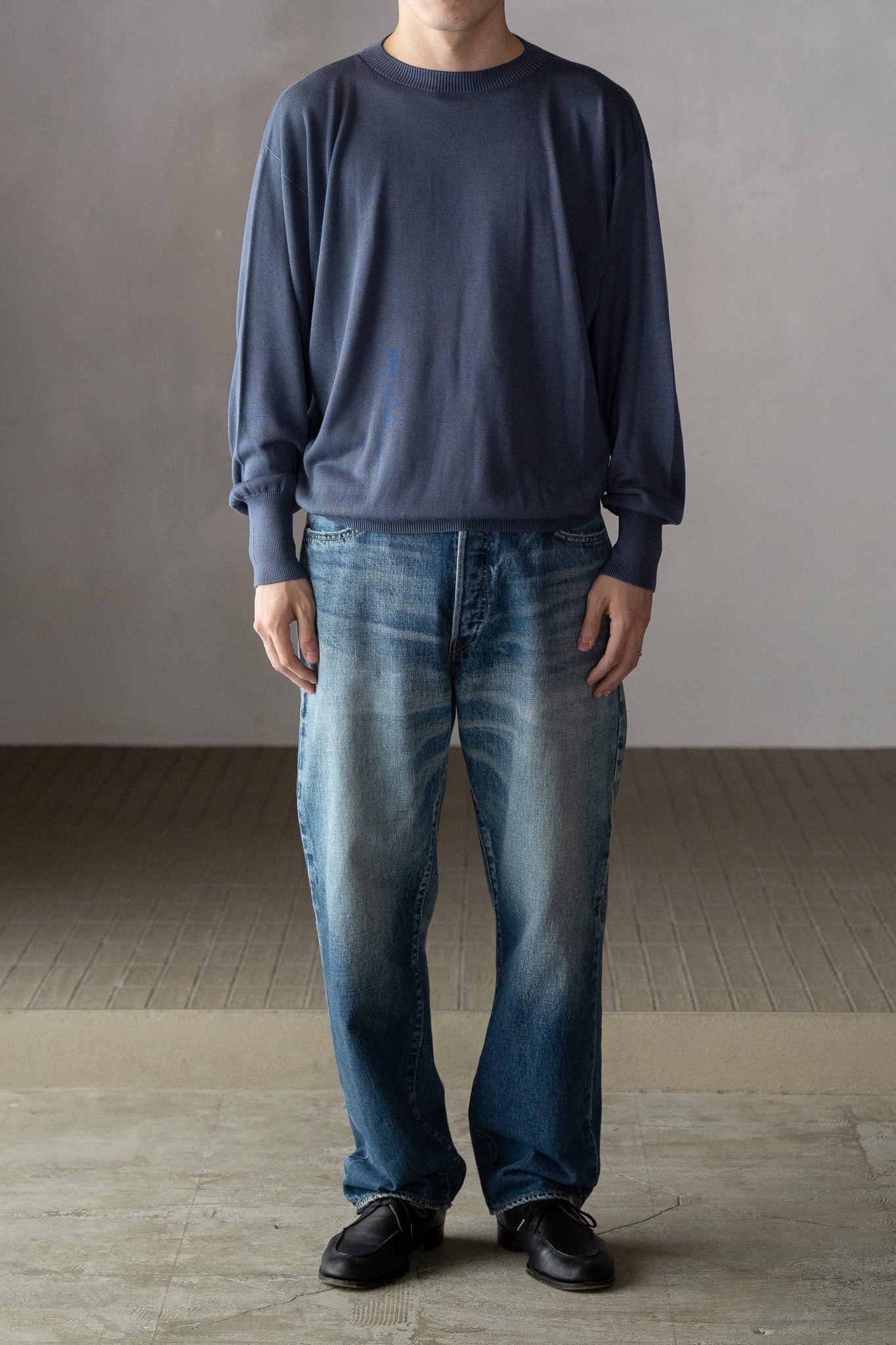 Olde H & Daughter / SILK PLAIN STITCH CREW L/S -CANDIED VIOLETS