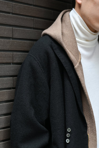 barbell object / wool coat -BLACK