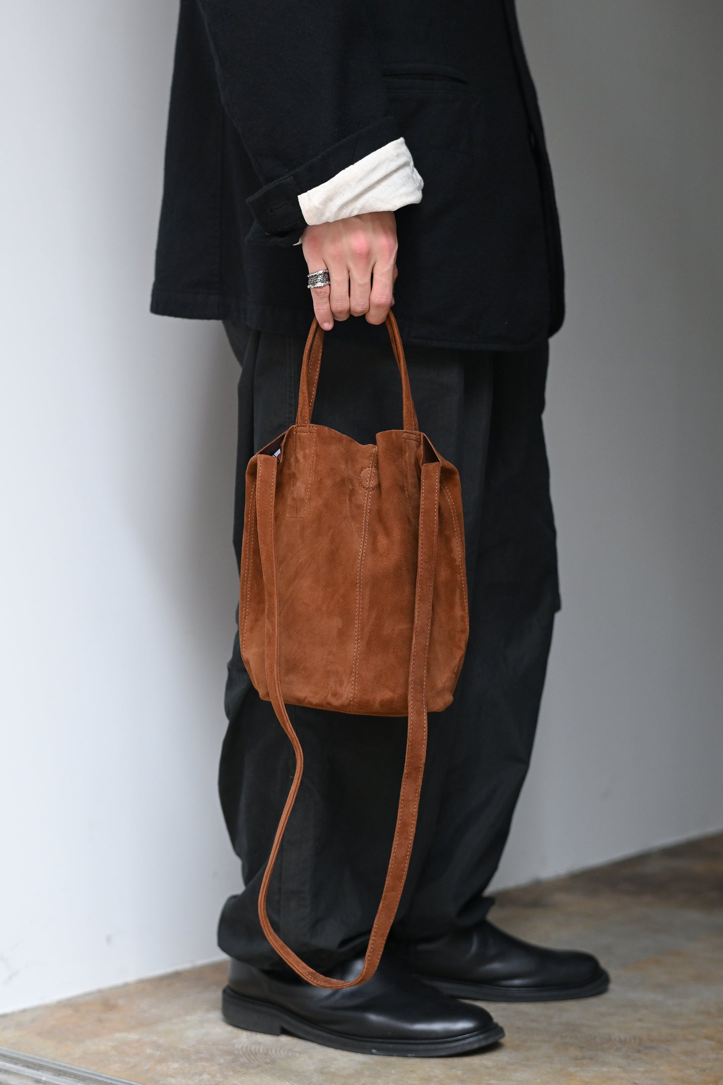 Morphée / 2WAY SMALL TOTE（OIL SUEDE）-BROWN