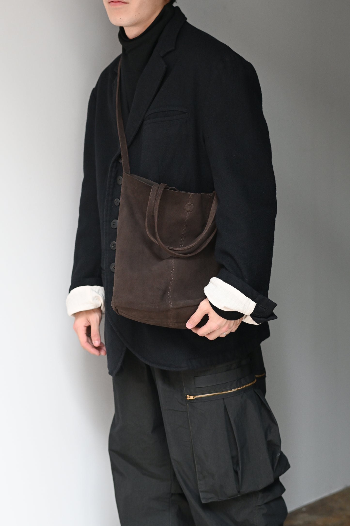 Morphée / 3WAY MIDIUM TOTE（OIL SUEDE）-DARK CHOCO