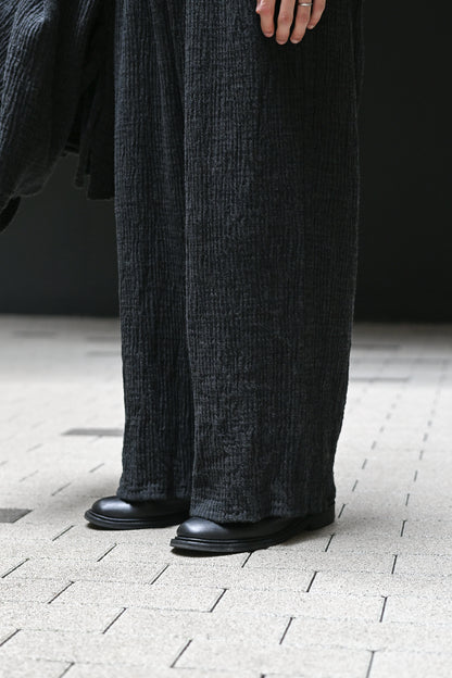 POSTELEGANT / Wool Rever Fulling Wide Trousers -HEATHER CHARCOAL