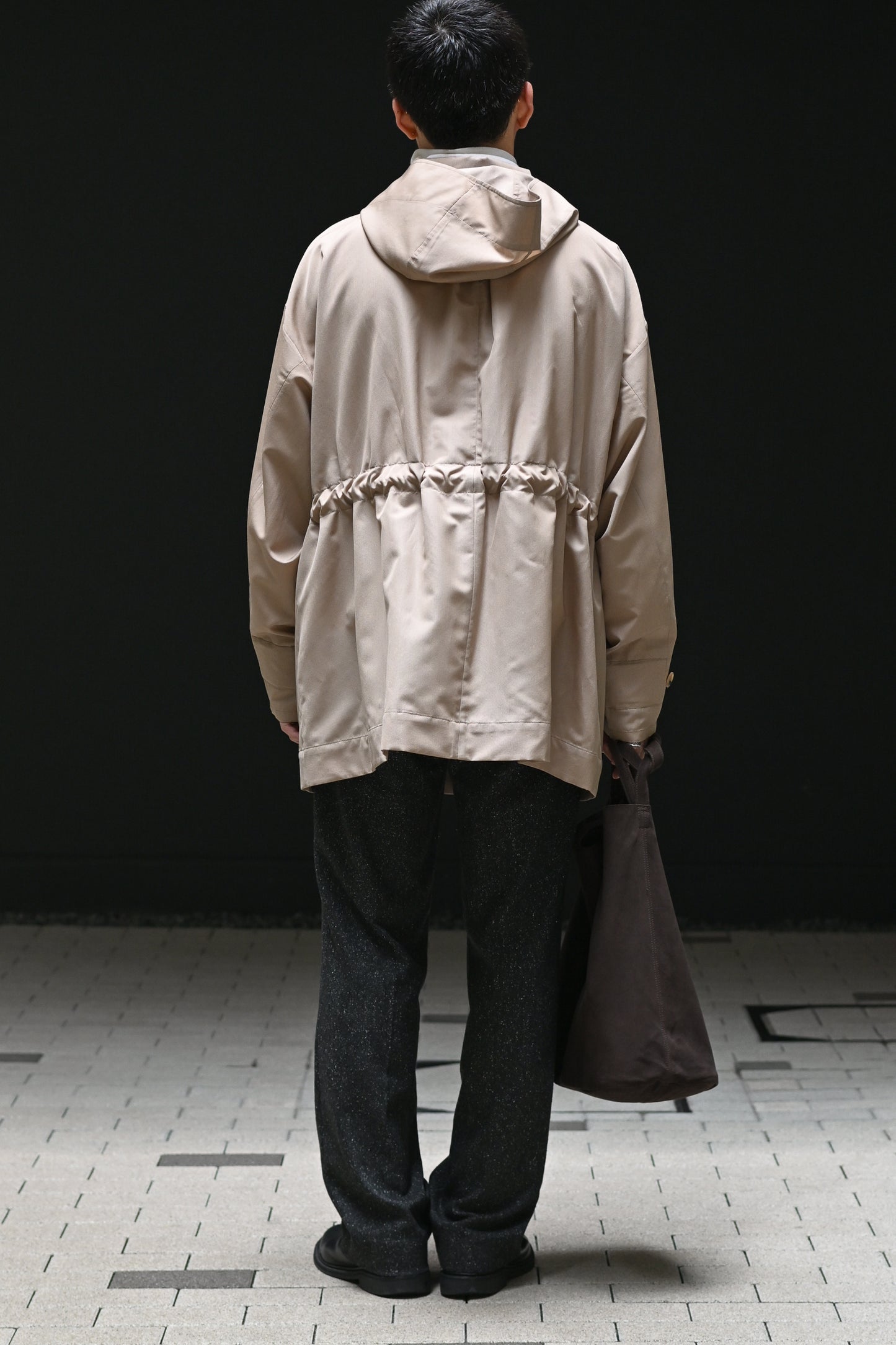 POSTELEGANT / Wool Silk Utility Coat -BEIGE