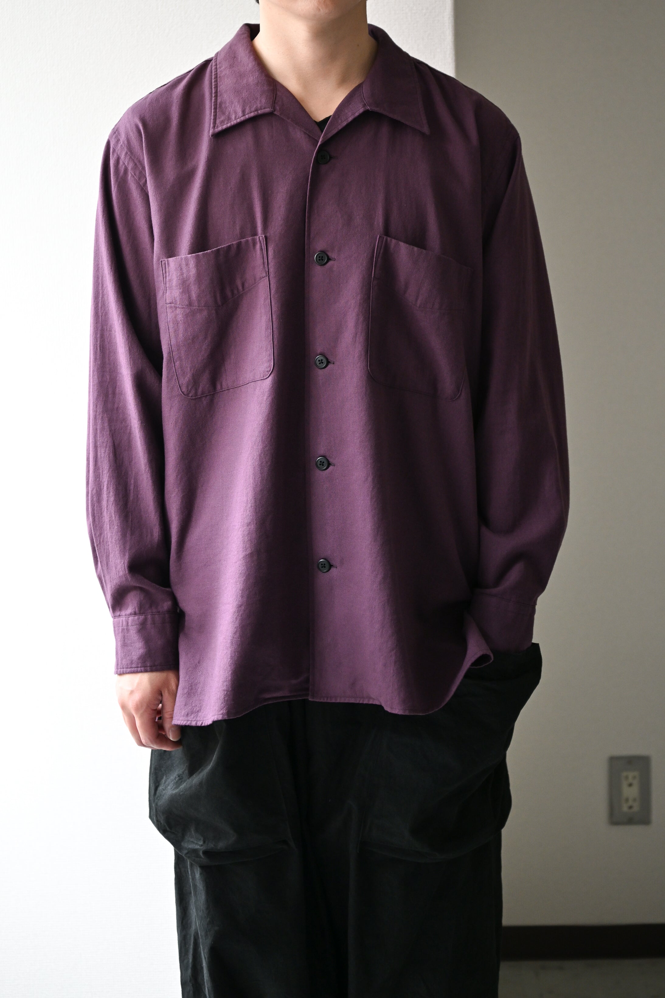 Marvine Pontiak Shirt Makers / Open Collar SH -PURPLE