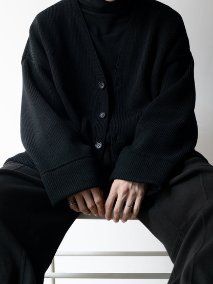 Antwort / DROP KNIT CARDIGAN -BLACK