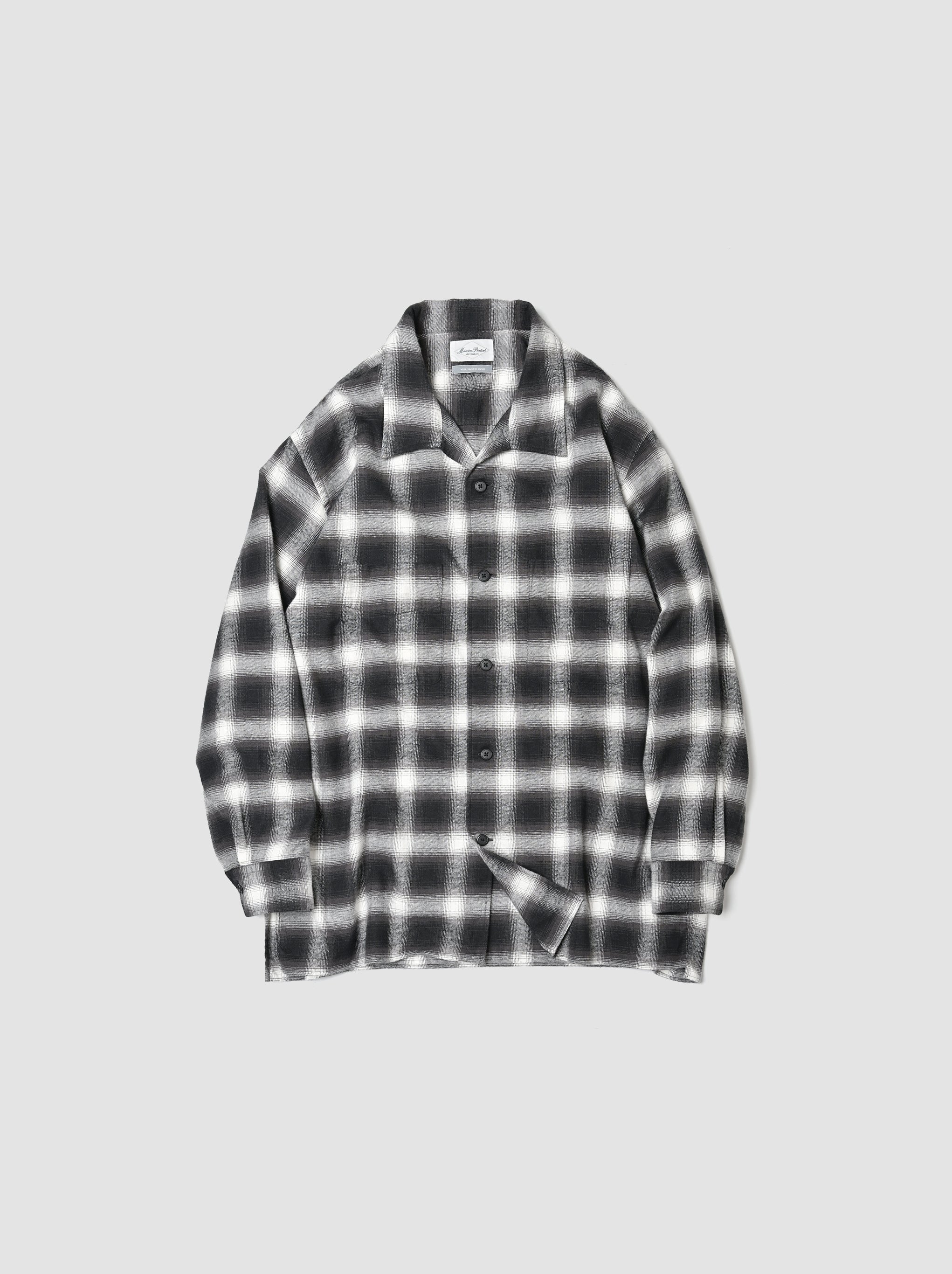 Marvine Pontiak Shirt Makers / Open Collar SH -BLACK×WHITE OMBRE