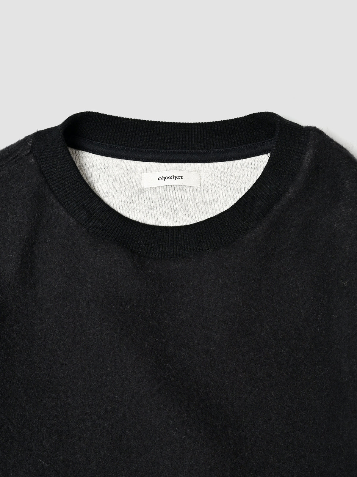 WHOWHAT / WOOL×COTTON 5X CUT-SEW -BLACK