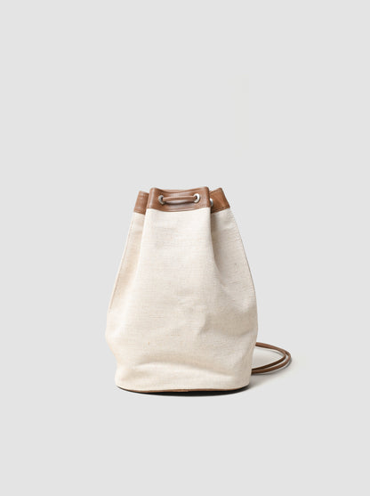 forme / fb-3 DRAWSTRING BAG -Natural × Brown