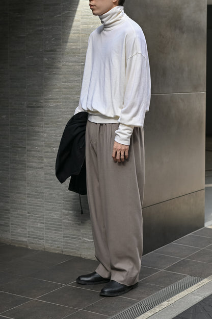 Afiit / 3TUCK WIDE EASY SLACKS -BEIGE