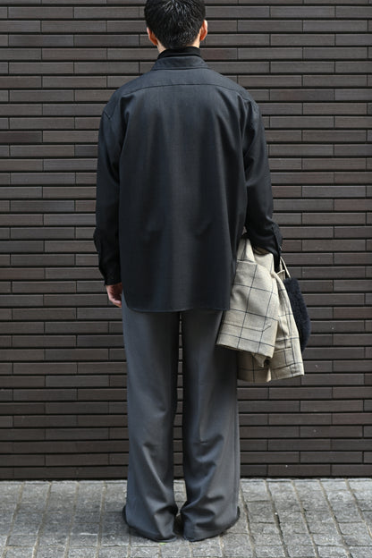 Kazuki Nagayama / OVER FIT WOOL SHIRT -CHARCOAL