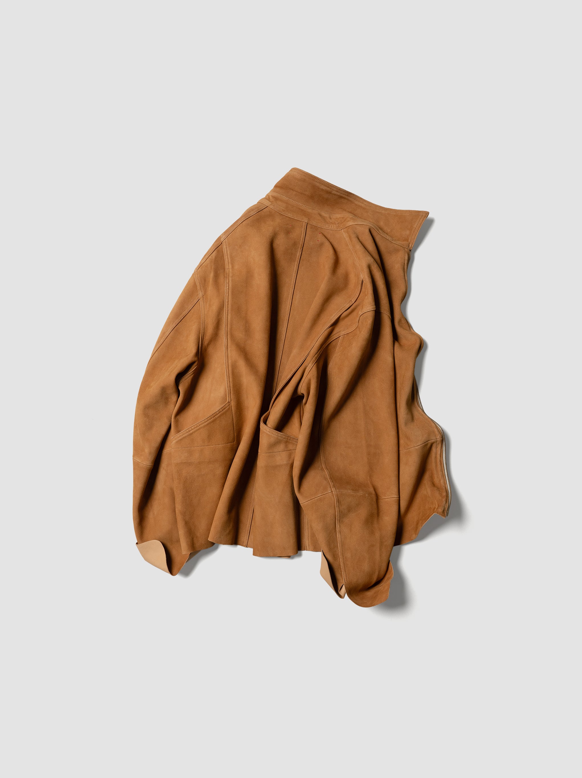 barbell object / leather jkt -SAND