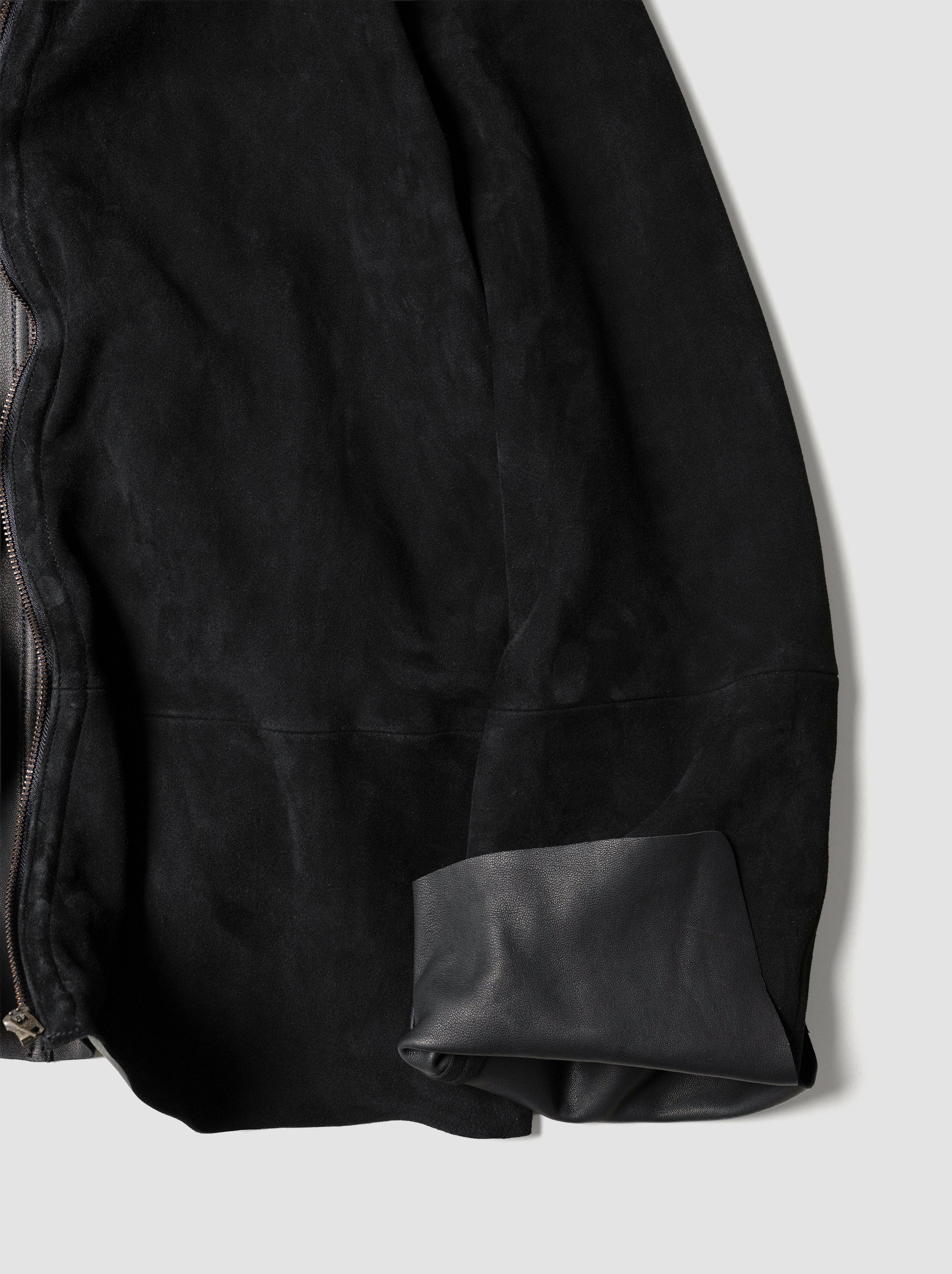 barbell object / leather jkt -BLACK