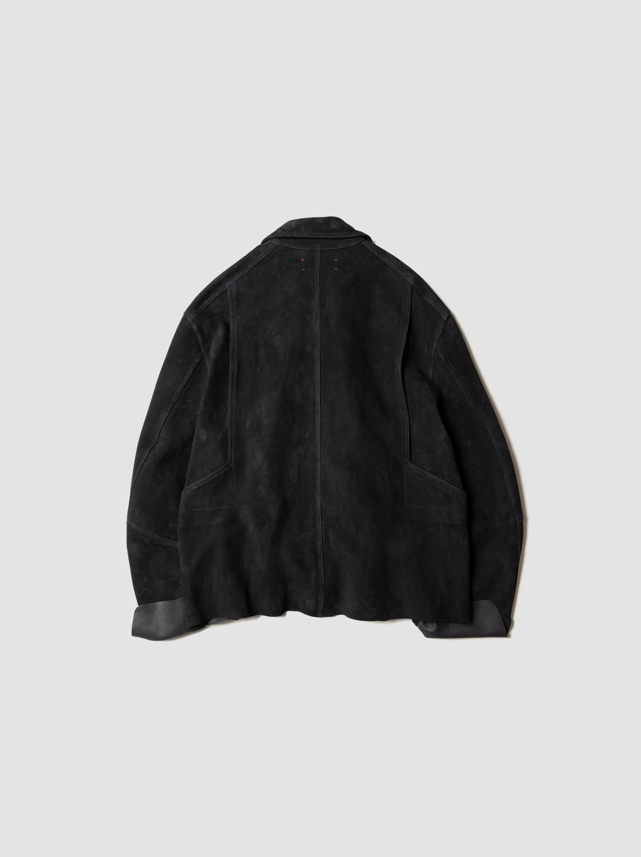 barbell object / leather jkt -BLACK