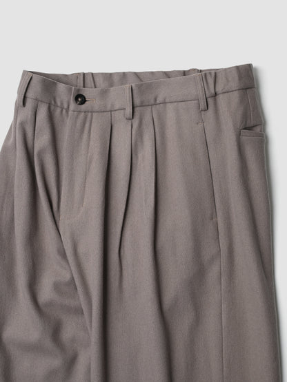 Afiit / 3TUCK WIDE EASY SLACKS -BEIGE