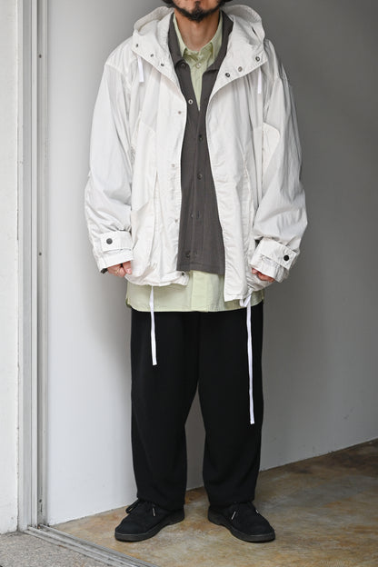 ANCELLM / HOODED FIELD SHIRT JACKET -WHITE